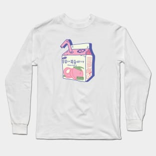 Peachy drink aesthetics design vaporwave Long Sleeve T-Shirt